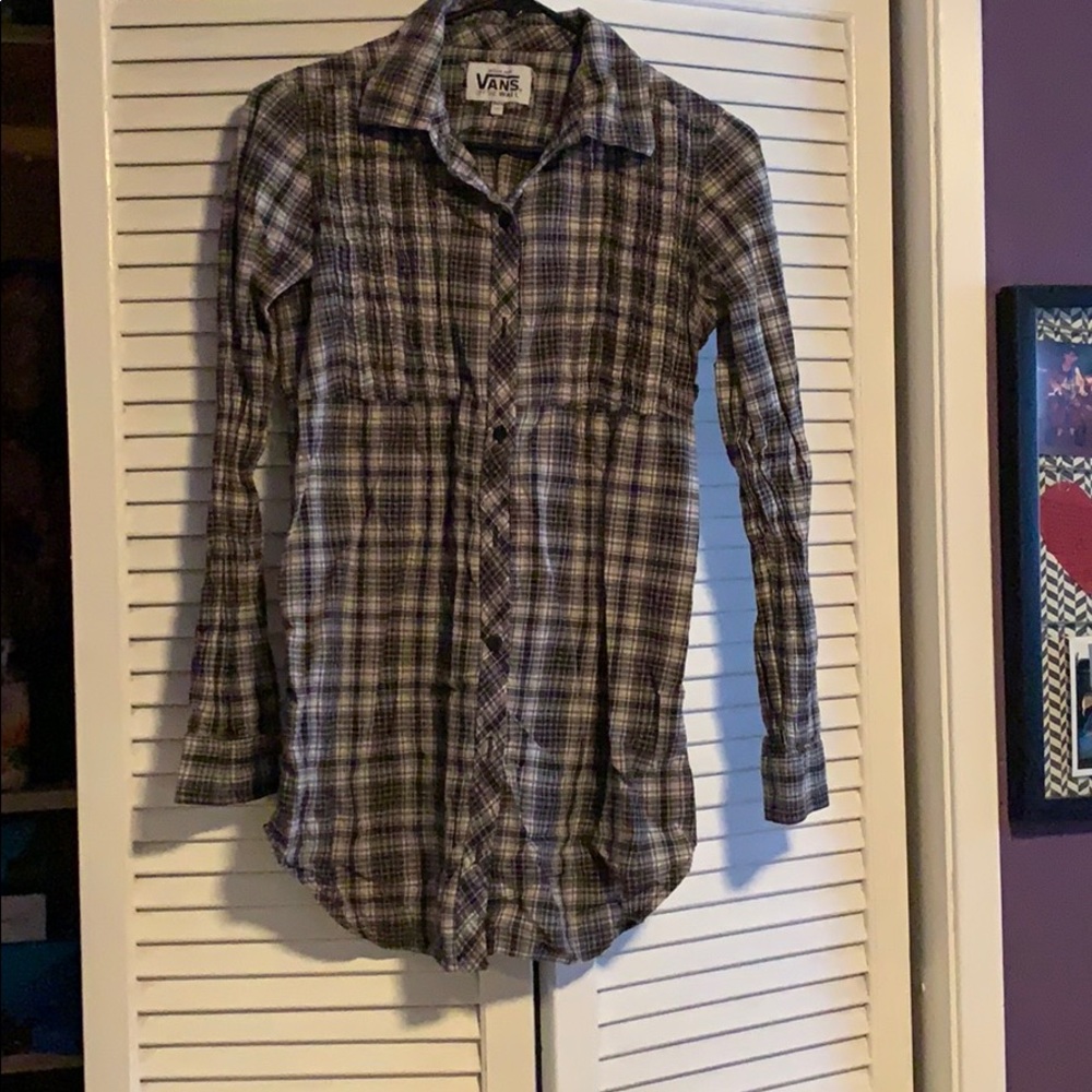Plaid button up shirt dress!! With button up back!